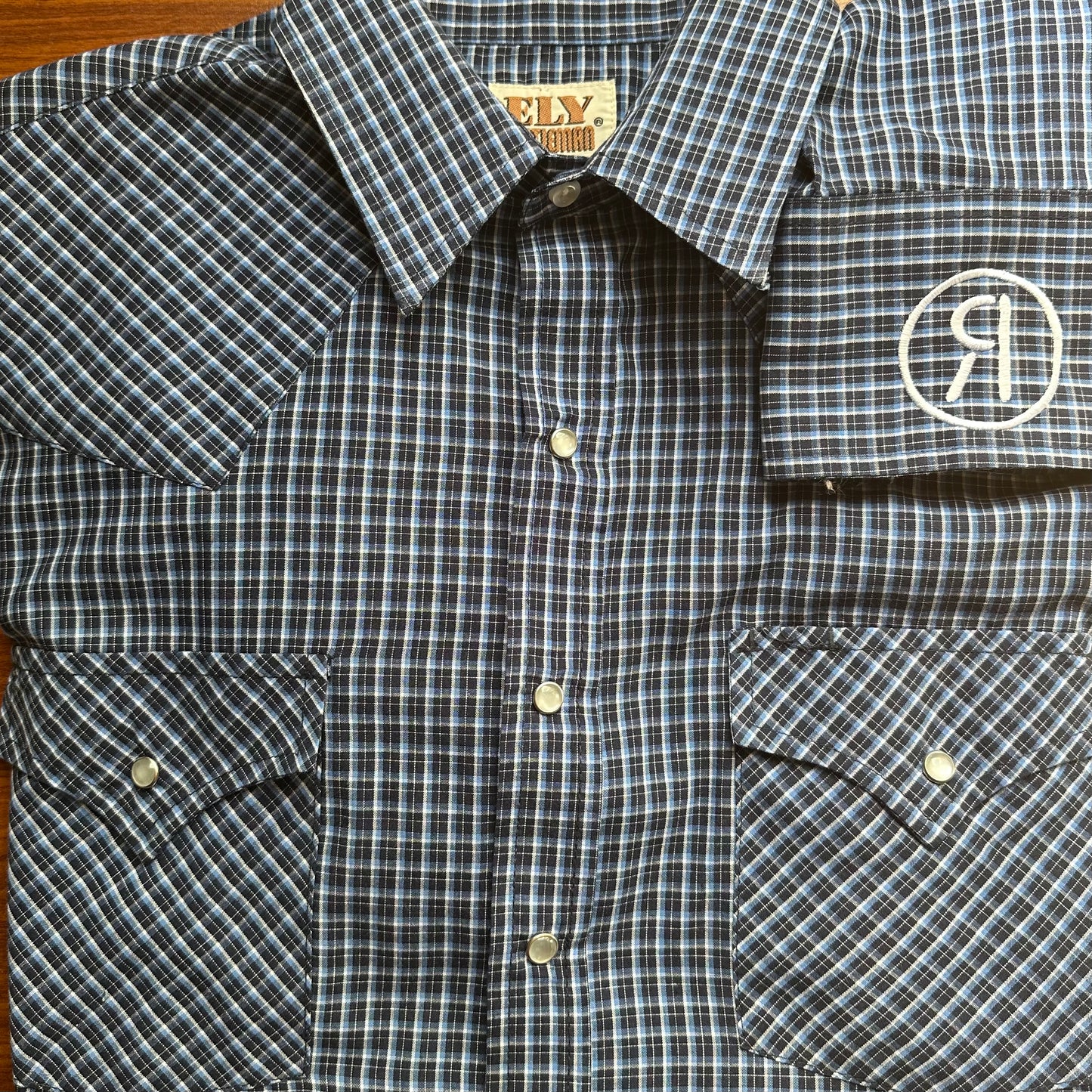 80's Vintage Blue Check Ely Cattle Work Shirt