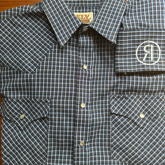 80's Vintage Blue Check Ely Cattle Work Shirt