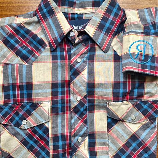 Blue Check Wrangler Western Shirt (M)