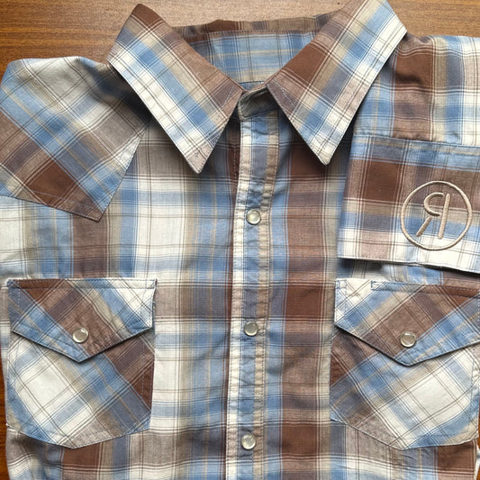 Brown/Blue High Noon work shirt (M)